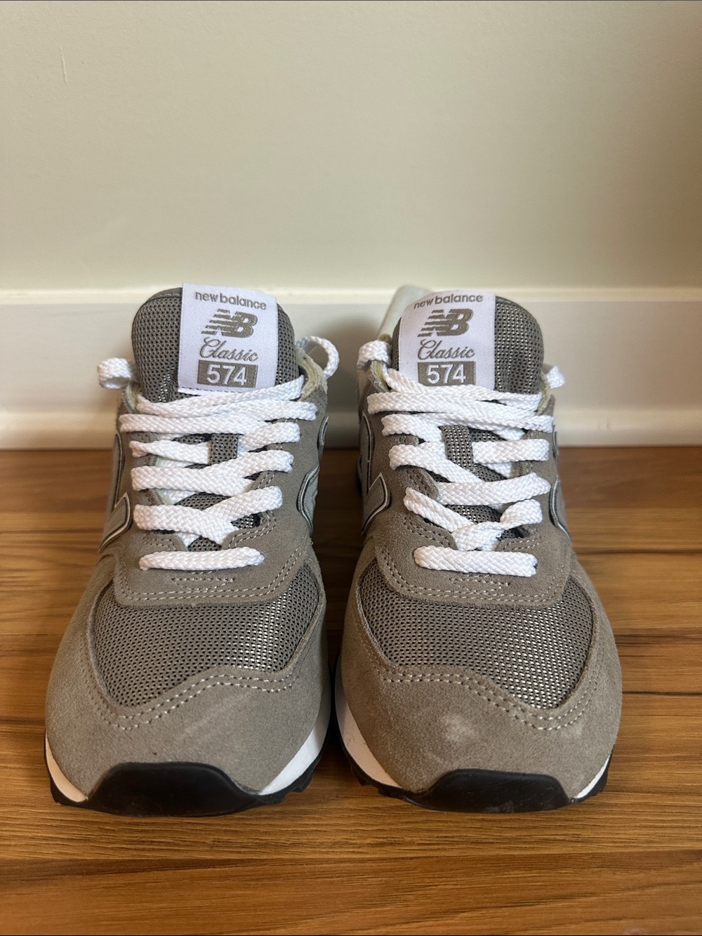 New Balance 574 Classic Sneakers - Gray with White Accents